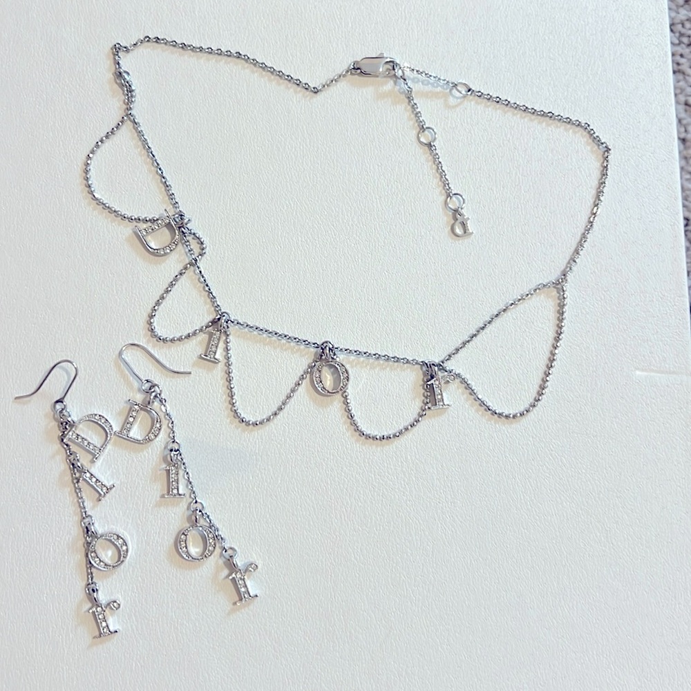 DIOR necklace and earring set 100% authentic